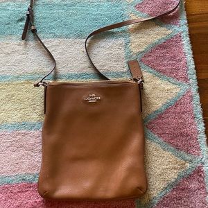 Coach brown leather crossbody bag